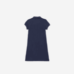 Girls Lacoste V0ZN3083 Navy Blue 166 Cotton Polo Dress - Image 6