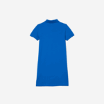Girls Lacoste V0ZN3084 Blue KXB Cotton Polo Dress - Image 3