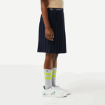 Girls Lacoste V0ZN3091 Navy Blue 166 Pleated Jersey Skirt - Image 2