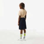 Girls Lacoste V0ZN3091 Navy Blue 166 Pleated Jersey Skirt - Image 3