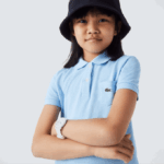 Girls Lacoste V0ZN3094 Blue HBP Cotton Polo Dress - Image 2