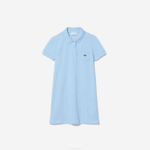 Girls Lacoste V0ZN3094 Blue HBP Cotton Polo Dress - Image 4