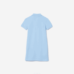 Girls Lacoste V0ZN3094 Blue HBP Cotton Polo Dress - Image 5