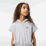 Girls Lacoste V0ZN3095 Grey Chine CCA Stretch Pique Sleeveless Sweater Dress - Image 2