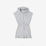Girls Lacoste V0ZN3095 Grey Chine CCA Stretch Pique Sleeveless Sweater Dress - Image 4