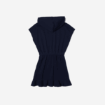 Girls Lacoste V0ZN3096 Navy Blue 166 Stretch Pique Sleeveless Sweater Dress - Image 5
