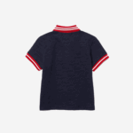 Girls Lacoste V0ZN3164 Navy Blue Red White GTF Crocodile Embroidery Pique Polo - Image 2