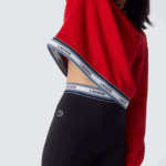 Girls Lacoste V0ZN3232 Black 031 Printed Waist Leggings - Image 3