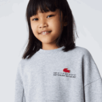 Girls Lacoste V0ZN3271 Grey Chine CCA Cotton Fleece Sweatshirt Dress - Image 2