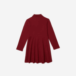 Girls Lacoste V0ZN3281 Bordeaux YPW Pique Polo Dress - Image 2