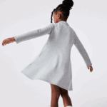 Girls Lacoste V0ZN3282 Grey Chine CCA Pique Polo Dress - Image 3