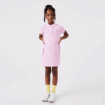 Girls Lacoste V0ZN3288 Pink Z4H Cotton Polo Dress