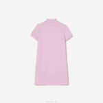 Girls Lacoste V0ZN3288 Pink Z4H Cotton Polo Dress - Image 6