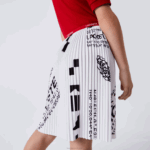 Girls Lacoste V0ZN3291 White 001 Jersey Pleated Skirt - Image 7