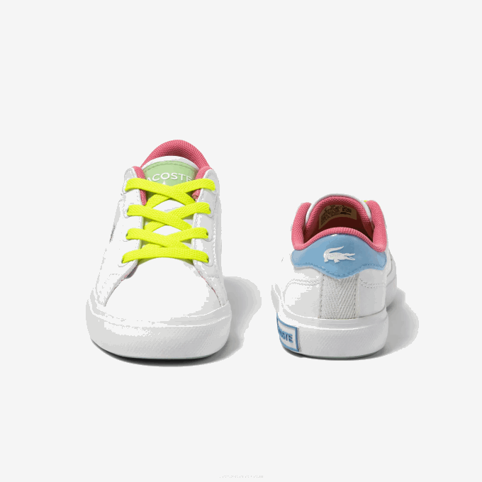 Infants Lacoste V0ZN2931 White/Green 082 Powercourt Synthetic Color-Pop Sneakers - Image 3