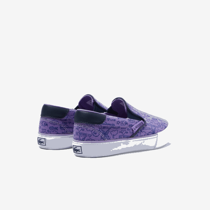 Infants Lacoste V0ZN2969 Purple White 84X Jump Serve Textile Slip On - Image 3