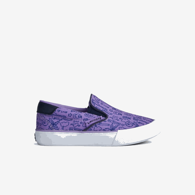 Infants Lacoste V0ZN2969 Purple White 84X Jump Serve Textile Slip On - Image 1