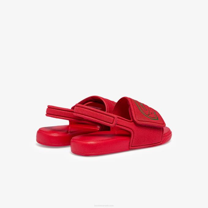 Infants Lacoste V0ZN2971 Red Green T2Q L.30 Strap Synthetic Slides - Image 3