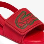 Infants Lacoste V0ZN2971 Red Green T2Q L.30 Strap Synthetic Slides - Image 6