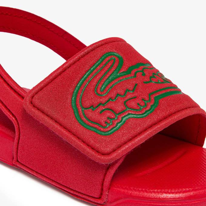 Infants Lacoste V0ZN2971 Red Green T2Q L.30 Strap Synthetic Slides - Image 6