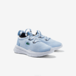 Infants Lacoste V0ZN2980 Light Blue White 2K7 Run Spin Knit Textile Color Contrast Sneackers - Image 2