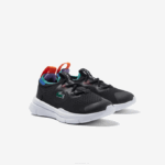 Infants Lacoste V0ZN2981 Black Blue 011 Run Spin Knit Textile Color Contrast Sneackers - Image 2