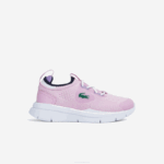 Infants Lacoste V0ZN2982 Pink & White F50 Run Spin Knit Textile Color Contrast Sneackers
