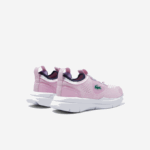 Infants Lacoste V0ZN2982 Pink & White F50 Run Spin Knit Textile Color Contrast Sneackers - Image 3