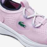 Infants Lacoste V0ZN2982 Pink & White F50 Run Spin Knit Textile Color Contrast Sneackers - Image 6