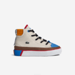 Infants Lacoste V0ZN2986 Off White & Yellow HT3 Gripshot Winter Mid Textile Outdoor Shoes