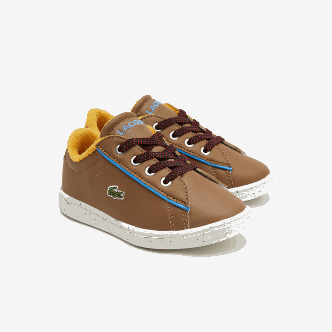 Infants Lacoste V0ZN2993 Brown Light Blue 2G7 Carnaby Winter Synthetic Outdoor Shoes - Image 2