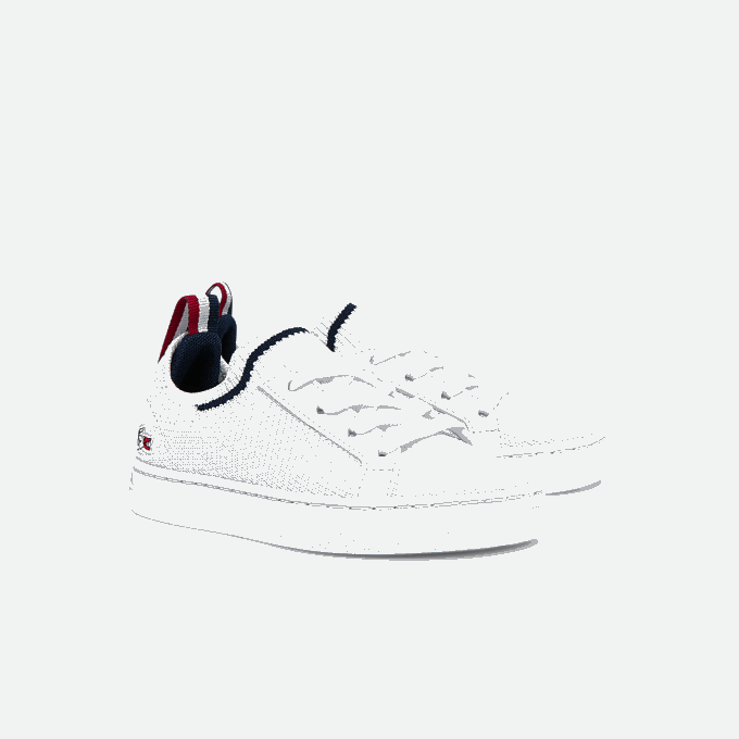 Infants Lacoste V0ZN2994 White/Navy & Red 407 La Piquee Textile Tricolor Sneakers - Image 2