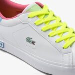 Juniors Lacoste V0ZN3070 White/Green 082 Powercourt Synthetic Color-Pop Sneakers - Image 2