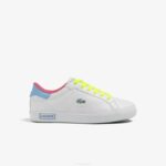 Juniors Lacoste V0ZN3070 White/Green 082 Powercourt Synthetic Color-Pop Sneakers