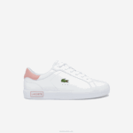 Juniors Lacoste V0ZN3308 White & Light Pink 1Y9 Powercourt Synthetic Sneakers