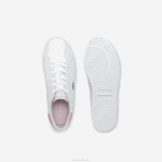 Juniors Lacoste V0ZN3308 White & Light Pink 1Y9 Powercourt Synthetic Sneakers - Image 4