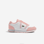 Juniors Lacoste V0ZN3311 White & Pink B53 Partner Synthetic Sneakers