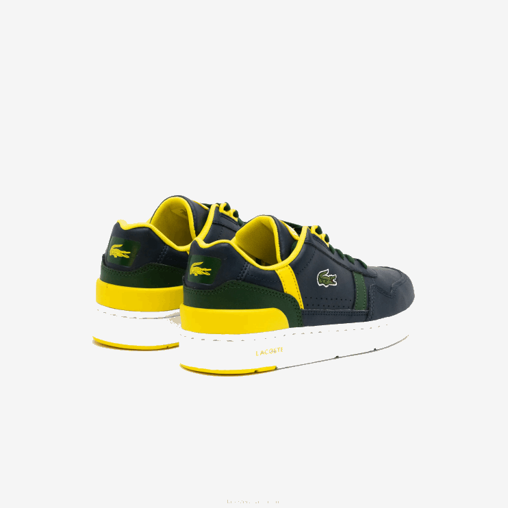 Juniors Lacoste V0ZN3315 Navy & Green 2S3 T-Clip Synthetic Color-Pop Sneackers - Image 3