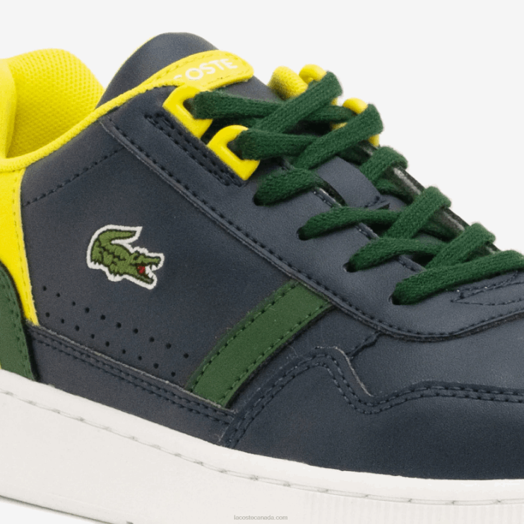 Juniors Lacoste V0ZN3315 Navy & Green 2S3 T-Clip Synthetic Color-Pop Sneackers - Image 6