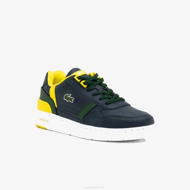 Juniors Lacoste V0ZN3315 Navy & Green 2S3 T-Clip Synthetic Color-Pop Sneackers - Image 1