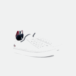 Juniors Lacoste V0ZN3317 White/Navy & Red 407 La Piquee Textile Tricolor Sneakers - Image 2