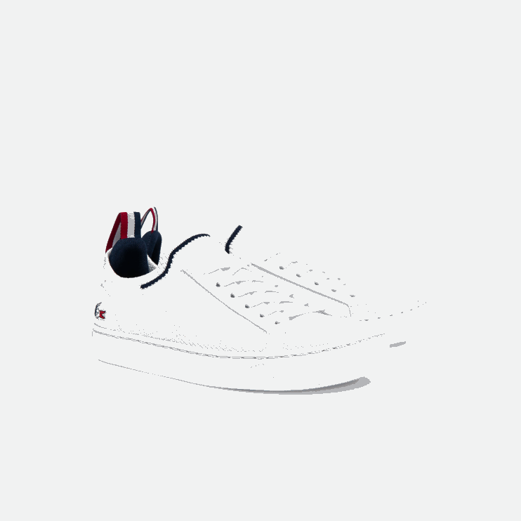 Juniors Lacoste V0ZN3317 White/Navy & Red 407 La Piquee Textile Tricolor Sneakers - Image 2