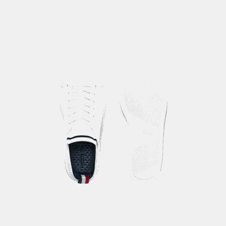 Juniors Lacoste V0ZN3317 White/Navy & Red 407 La Piquee Textile Tricolor Sneakers - Image 4