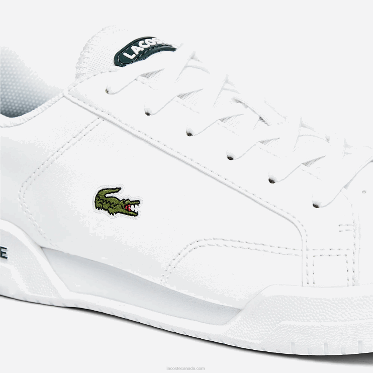 Juniors Lacoste V0ZN3320 White & Dark Green 1R5 Twin Serve Synthetic Sneakers - Image 6
