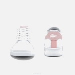 Juniors Lacoste V0ZN3321 White & Light Pink 1Y9 Twin Serve Synthetic Sneakers - Image 5