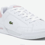 Juniors Lacoste V0ZN3321 White & Light Pink 1Y9 Twin Serve Synthetic Sneakers - Image 6