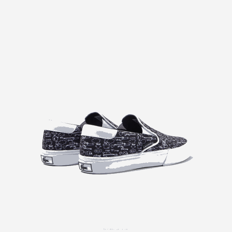 Juniors Lacoste V0ZN3322 Black & White 312 Jump Serve Textile Slip On - Image 3