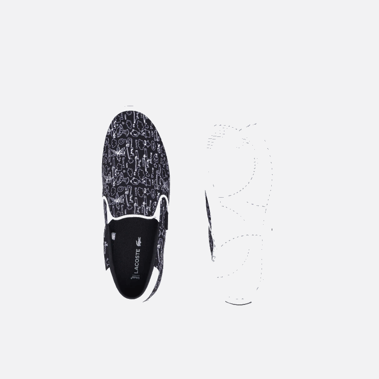 Juniors Lacoste V0ZN3322 Black & White 312 Jump Serve Textile Slip On - Image 4