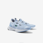 Juniors Lacoste V0ZN3329 Light Blue White 2K7 Run Spin Knit Textile Color Contrast Sneackers - Image 2