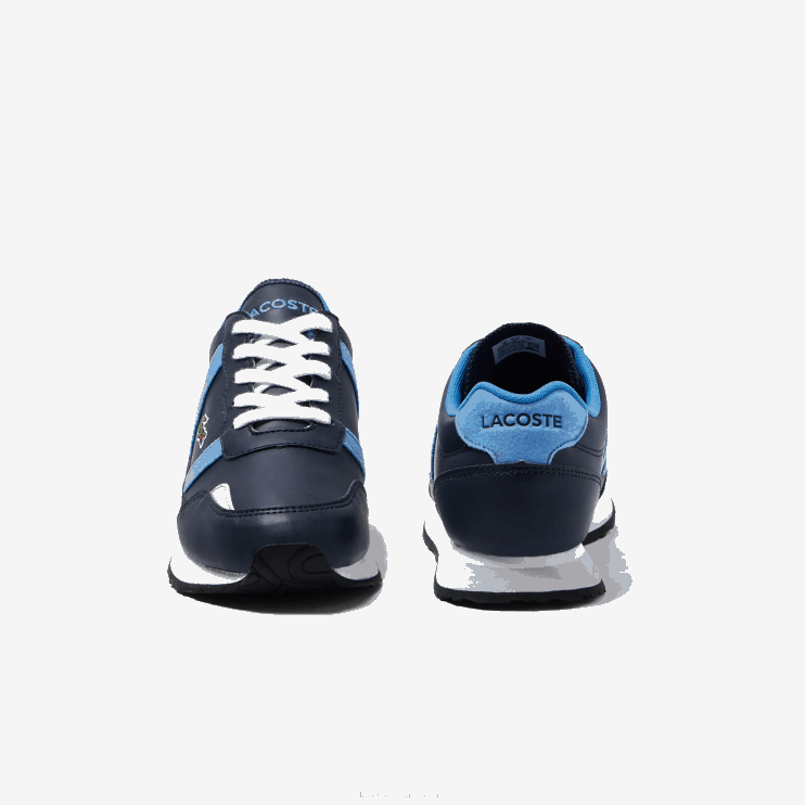 Juniors Lacoste V0ZN3333 Navy & Light Blue 7E9 Partner Synthetic Color-Pop Sneackers - Image 5